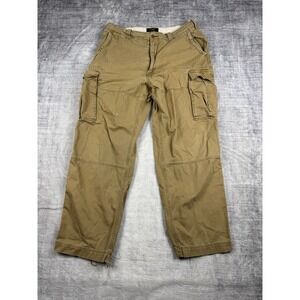 Vintage Abercrombie Fitch Pants Mens 36R Beige Vtg Y2K Paratrooper Cargo Relaxed